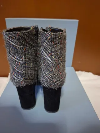 Stivaletti grigi tweed multicolore taglia 37