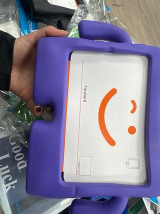 Custodia iPad Mini 6 Rossa con Faccina Sorridente