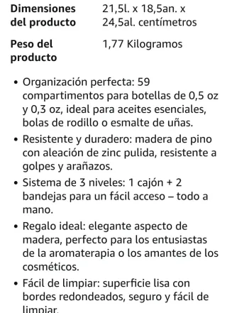 Caja 59 Compartimentos Aceites Esenciales