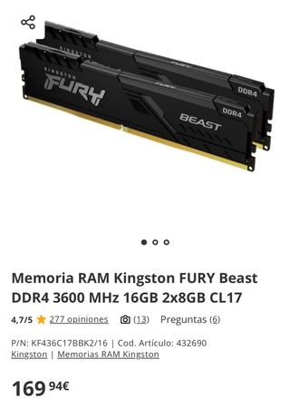 Crucial Ballistix 16GB RAM (2x8GB) DDR4 3600MHz