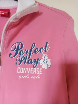 Felpa Converse rosa con zip