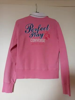 Felpa Converse rosa con zip