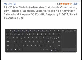 Teclado Rii K22 Inalámbrico Multimedia