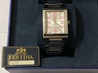 Orologio Festina Donna Rettangolare Rosa Argento