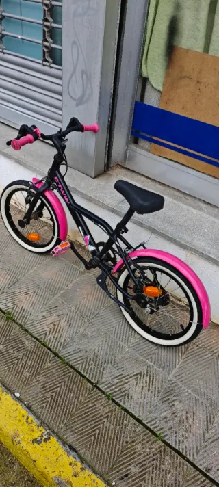 Bicicleta Infantil 16 Rosa y Negra