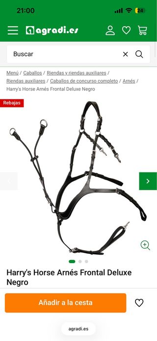 Pechopetral de cuero negro de 5 puntos talla cob