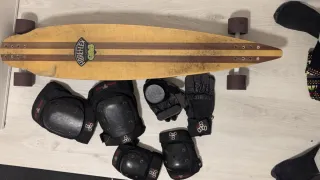 Kit Longboard Fibre Flex + Protecciones Triple 8