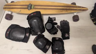 Kit Longboard Fibre Flex + Protecciones Triple 8