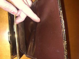 Cartera de piel efecto cocodrilo