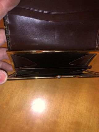 Cartera de piel efecto cocodrilo