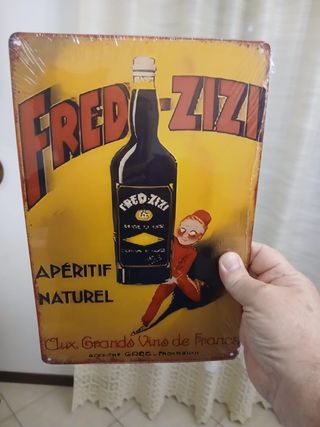 Cartello Metallo Aperitivo Fred-Zizi Francia