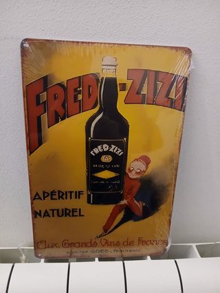 Cartello Metallo Aperitivo Fred-Zizi Francia