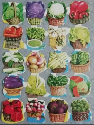 Lamina Cromos troquelados Edivas 20. Verduras
