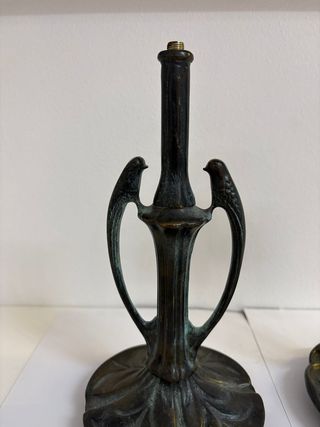 Coppia di lampade in bronzo stile Tiffany