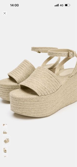 Cuñas Zara Yute Beige