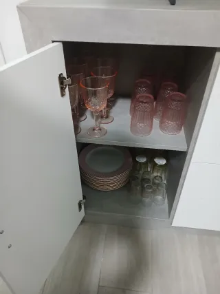 Aparador Madera Blanco y Gris