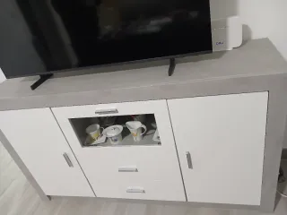 Aparador Madera Blanco y Gris