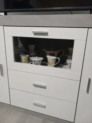 Aparador Madera Blanco y Gris