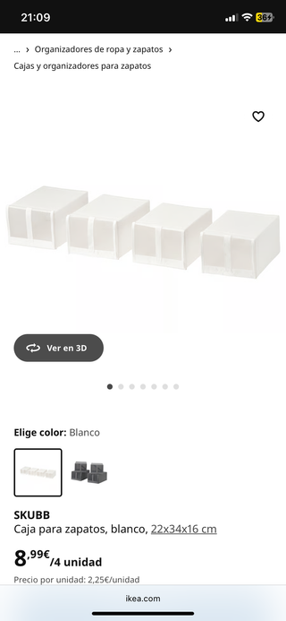 Cajas para zapatos SKUBB Ikea (4 unidades)