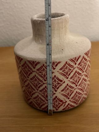 Jarrón cerámica Maison du Monde rojo y blanco