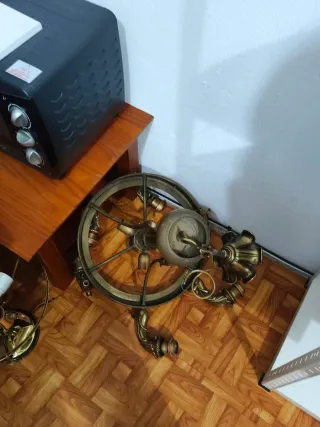 Lámpara araña antigua bronce Lote de 4 Lámparas