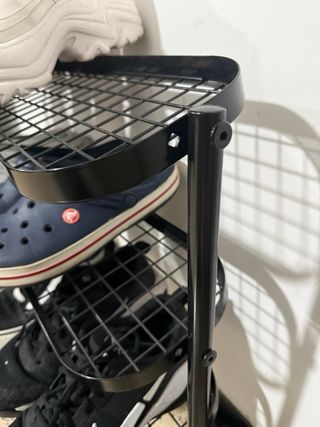 POR MUDANZA - Zapatero Negro Metálico 4 Niveles