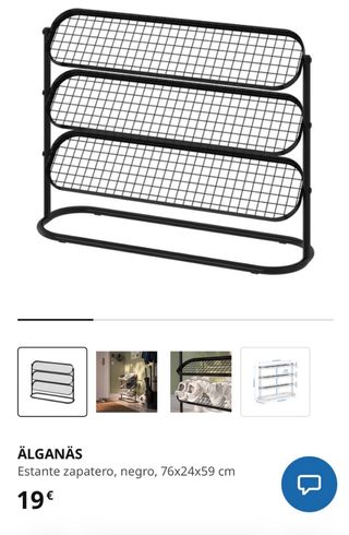 POR MUDANZA - Zapatero Negro Metálico 4 Niveles