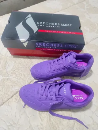 Tenis Skechers Mujer Talla 38 Morado