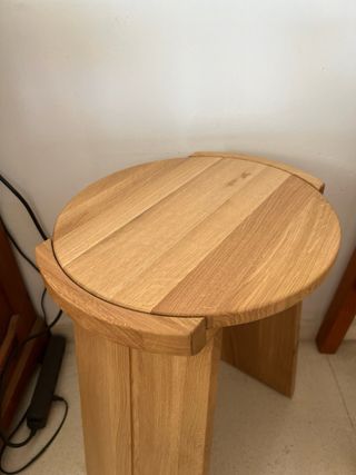 Mesita rinconera roble macizo