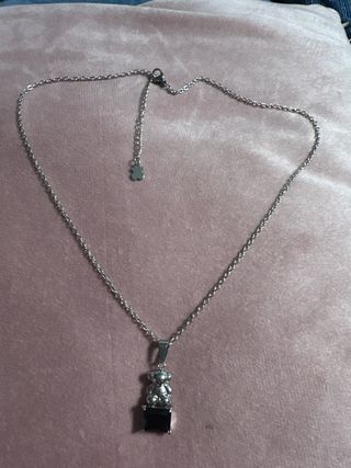 Colgante Oso con Piedra Negra acero