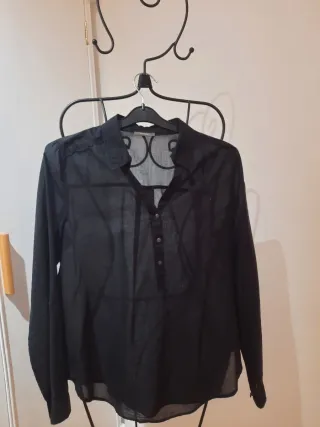 Camisa negra manga larga