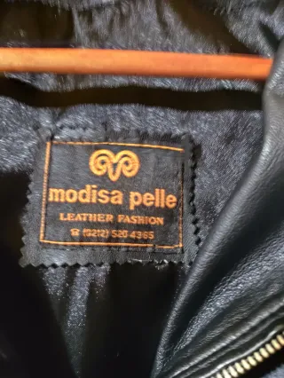 Chaqueta Moda Pelle Piel Negra