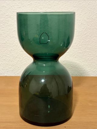 Jarrón Ikea de cristal verde