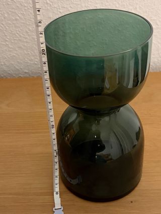 Jarrón Ikea de cristal verde