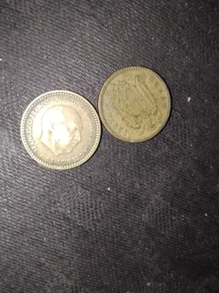 2 Monedas Franco 1 Peseta 1963