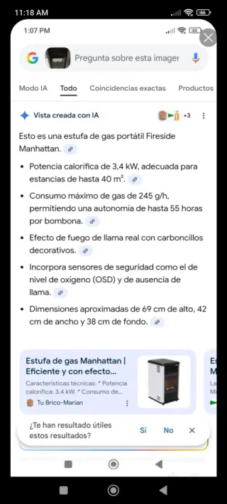 Estufa de gas Fireside Manhattan