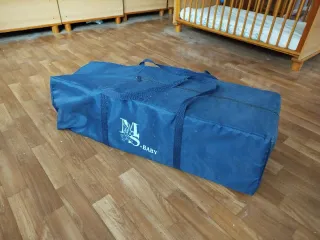 Cuna de viaje plegable azul