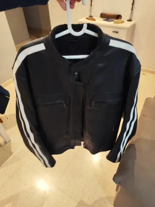 Chaqueta de cuero moto hombre