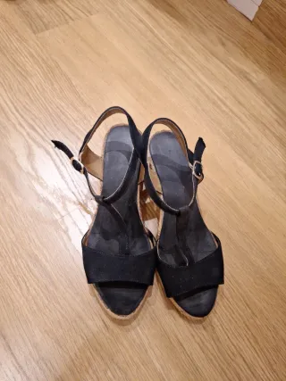 Sandalias esparto verano negras