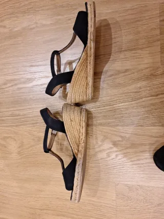 Sandalias esparto verano negras