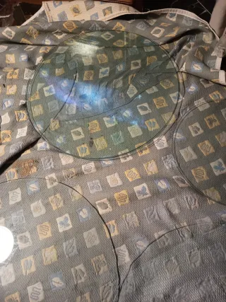 Lote de cristales de mesa redondos