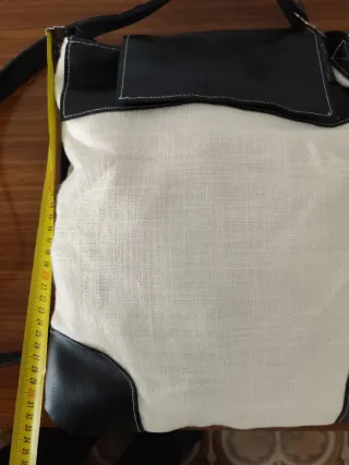 Bolso tela blanco y negro