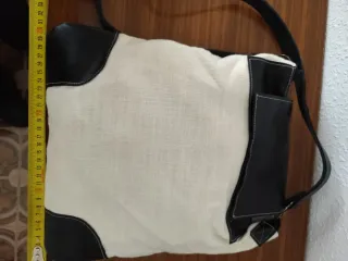 Bolso tela blanco y negro