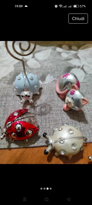 Animali decorativi argentati