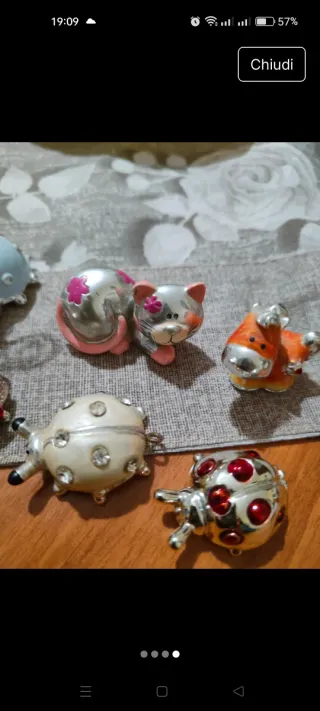 Animali decorativi argentati