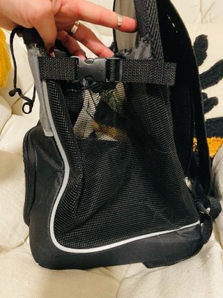 Mochila transportín negra y gris