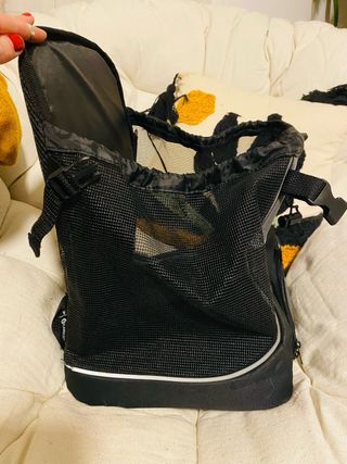 Mochila transportín negra y gris