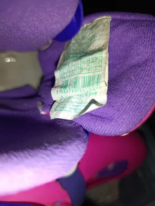 Patins em linha ajustáveis rosa e roxo