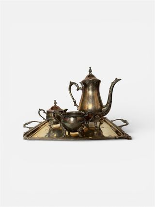 Antiguo juego de té de alpaca