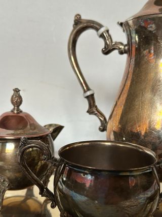 Antiguo juego de té de alpaca